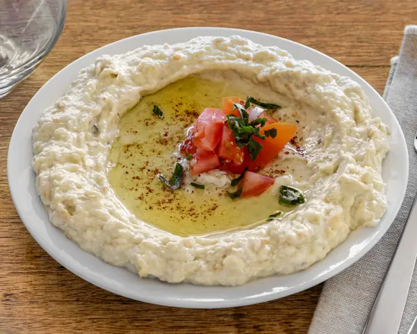 Baba ghanouj, made with smoked eggplant