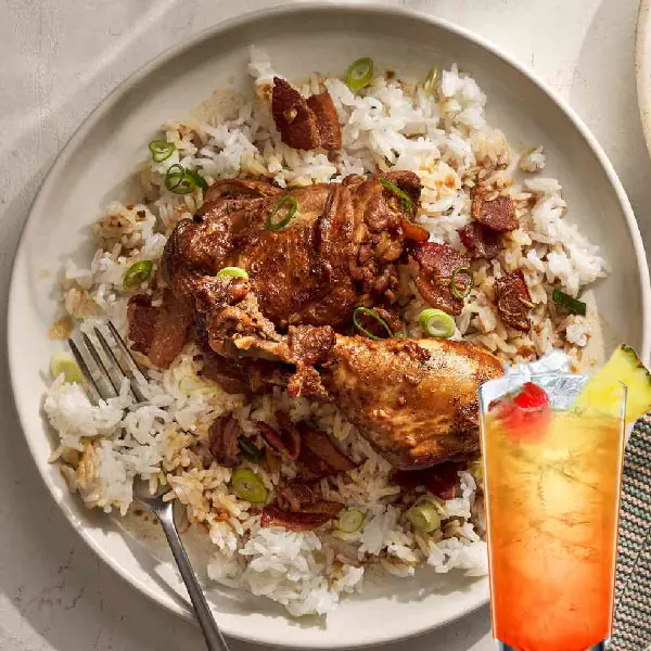 Whole chicken, rice or chips + drink