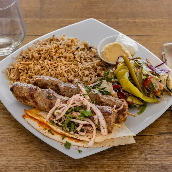 Kofta shish platter